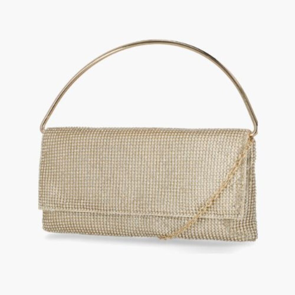 Jessica McClintock Gold Isa Crystal Clutch Bag 51699